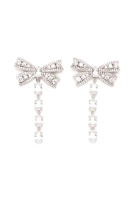Silver Crystal Droplet Earrings