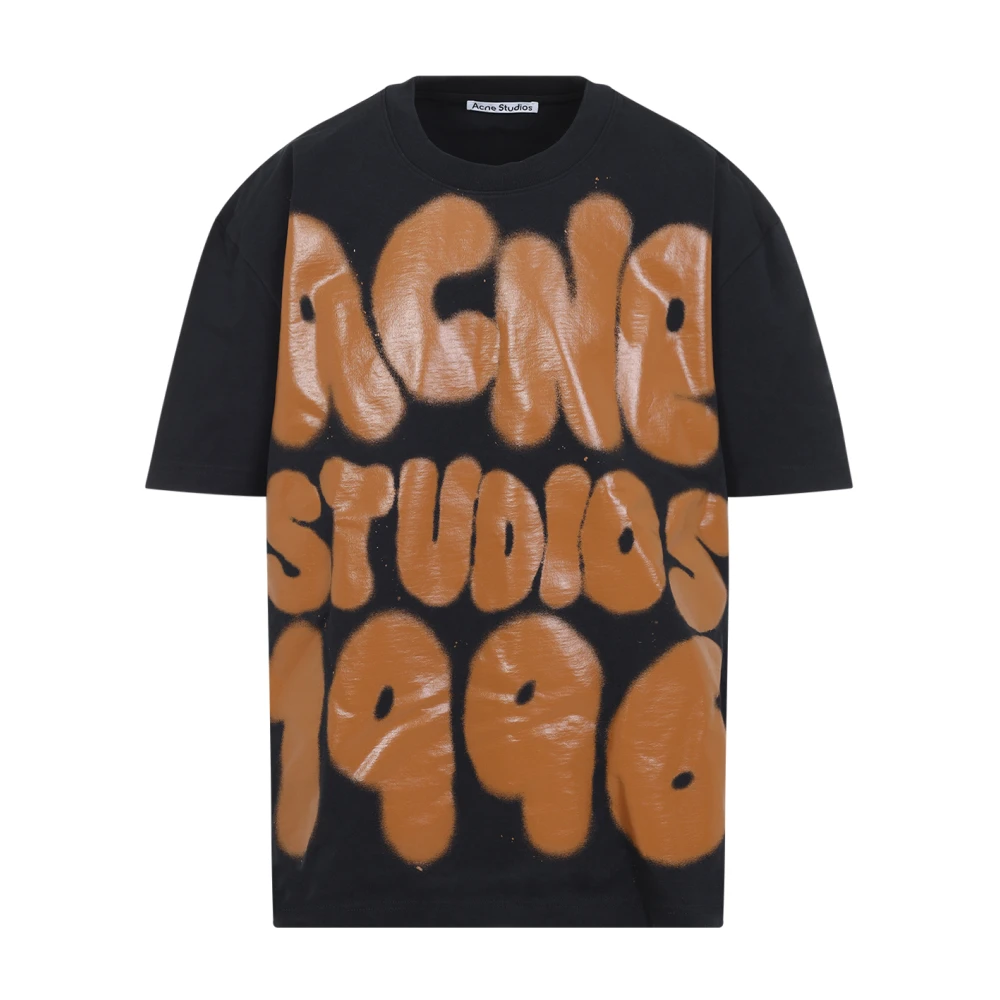 Acne Studios Katoenen T-shirt in Zwart Black Heren