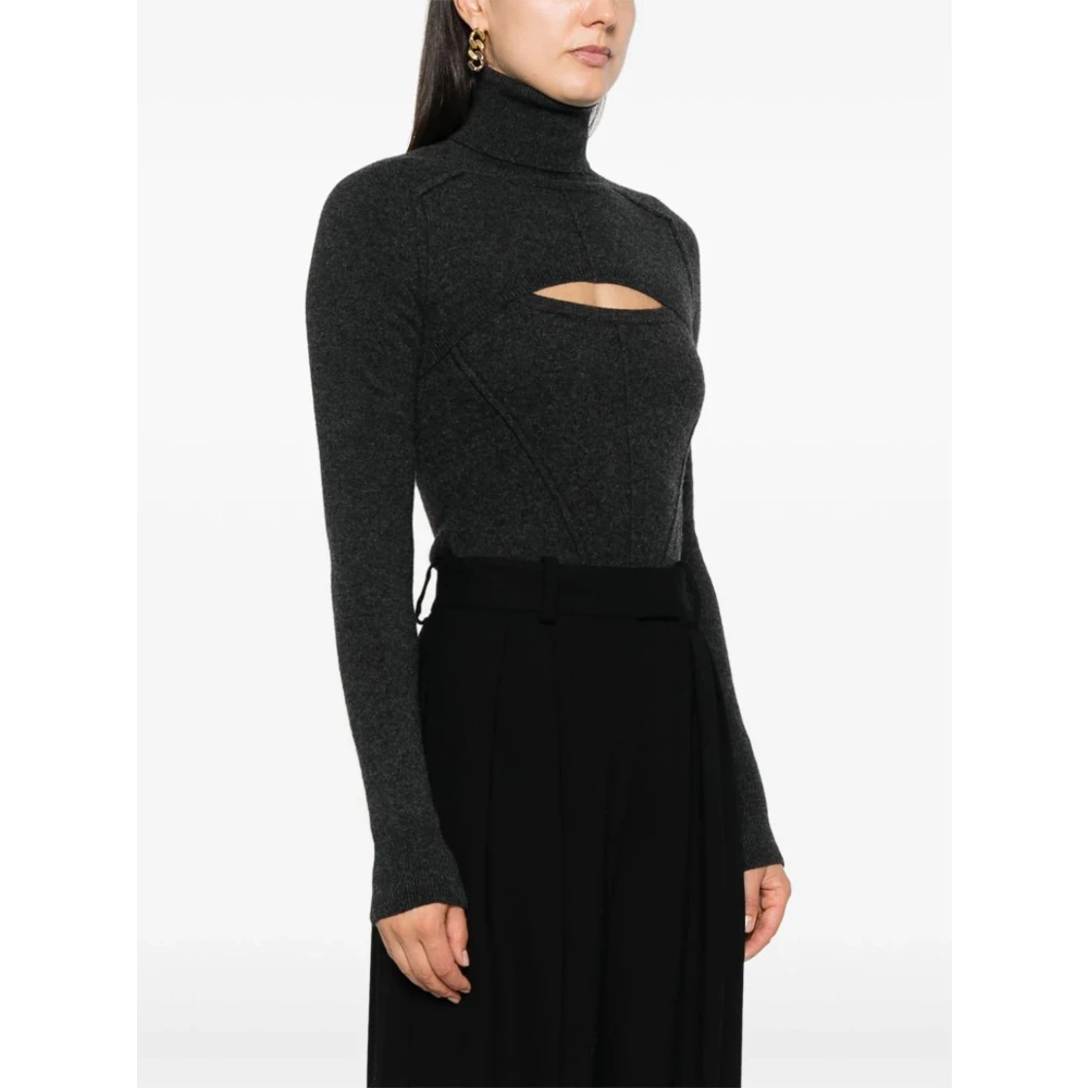 Ermanno Scervino Zwarte Wol Kasjmier Cropped Trui Black Dames