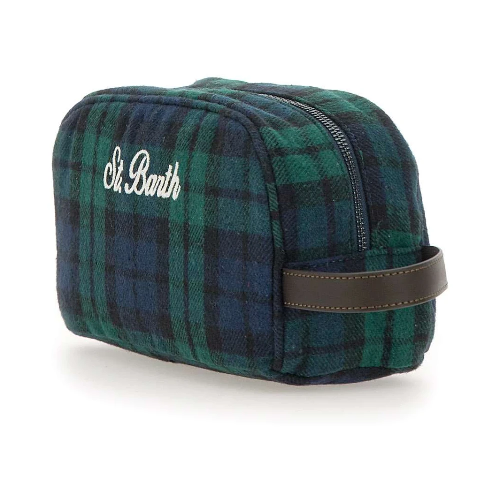 MC2 Saint Barth Tartan Clutch Tas Après Sky Collectie Green Heren