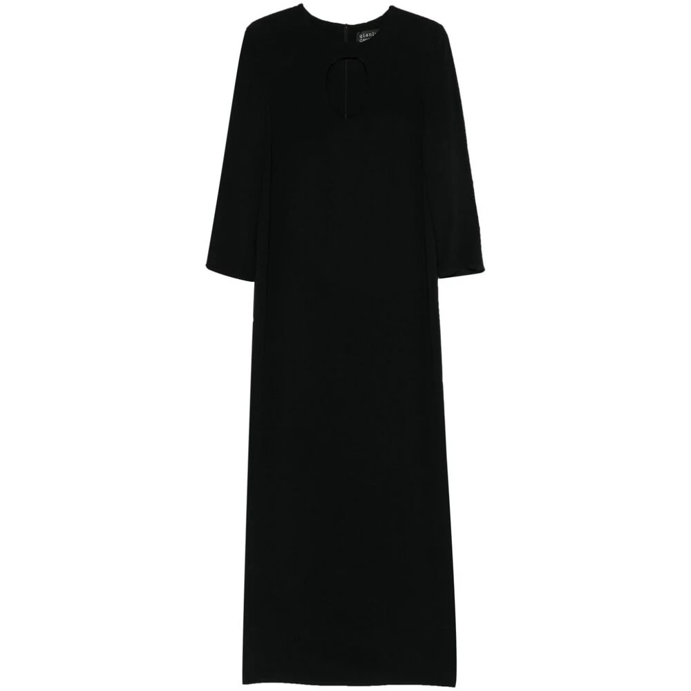 Gianluca Capannolo Zwarte Jurk met Uitsnijding en Ritssluiting Black Dames
