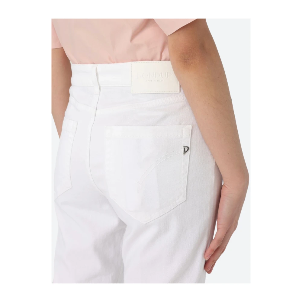 Dondup Losse pasvorm stretch katoenen jeans White Dames