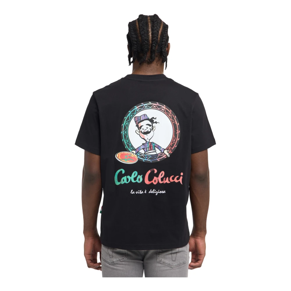 carlo colucci Pizza Bakker T-Shirt Black Heren