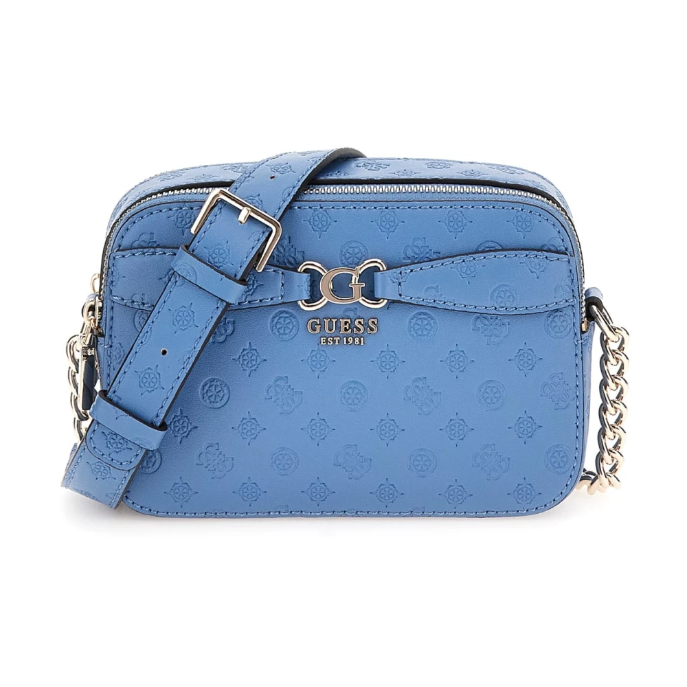 Guess Omkeerbare Leisteen Logo Crossbody Tas Blue Dames