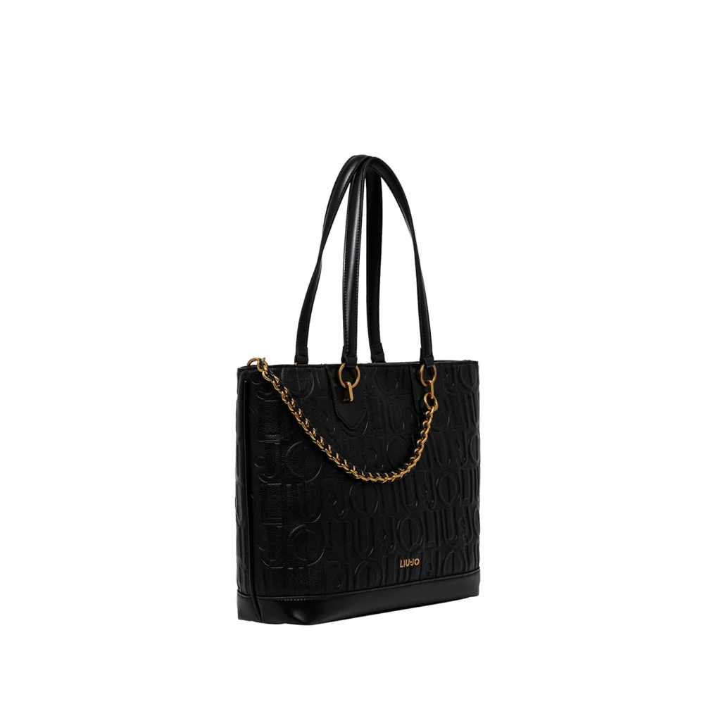 Liu Jo Zwarte schoudertas met gouden details Black Dames
