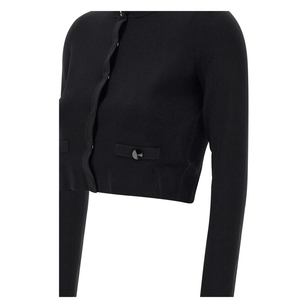 Liu Jo Zwarte Vest met Juweelknopen Black Dames