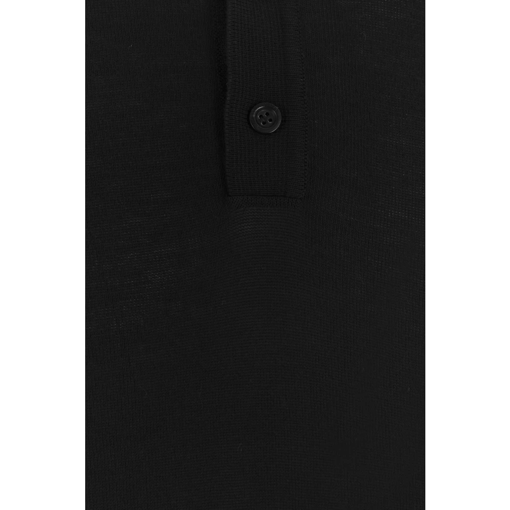 Roberto Collina Zwarte Katoenen Poloshirt Black Heren
