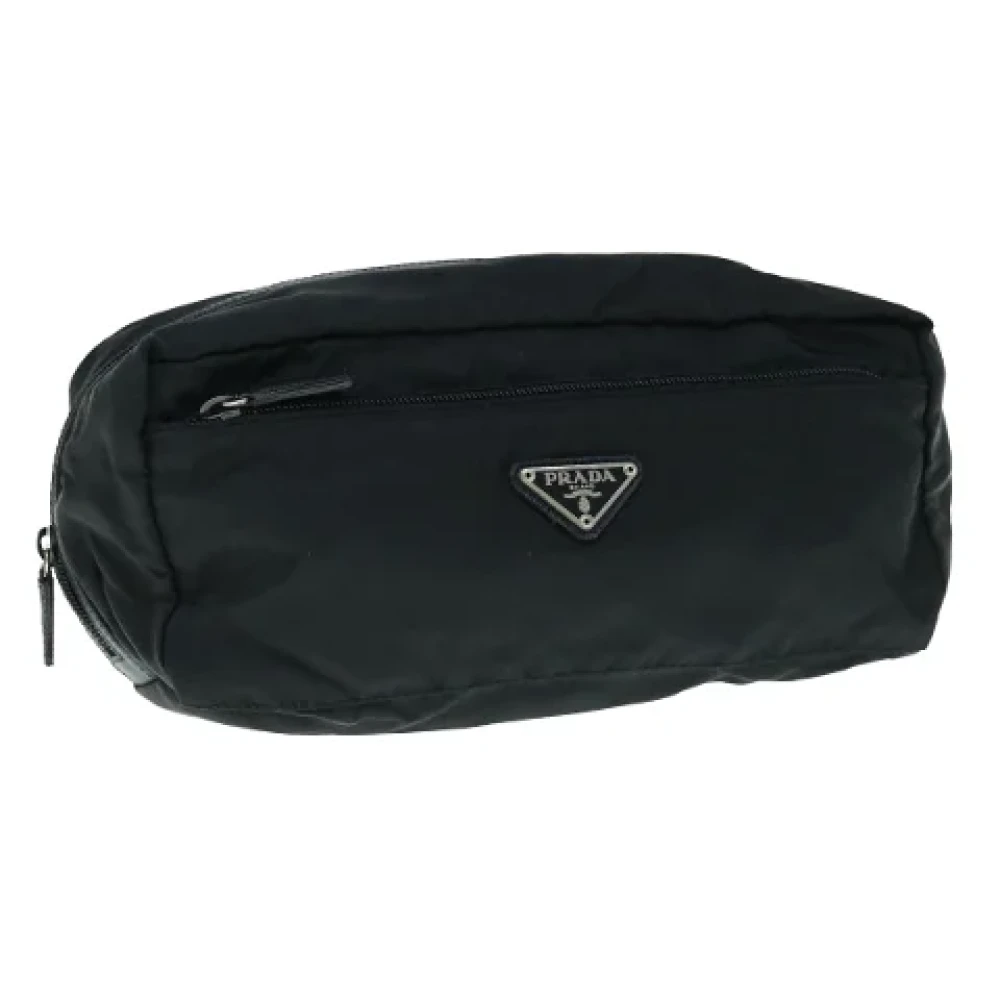 Prada Vintage Pre-owned Nylon clutches Black Dames