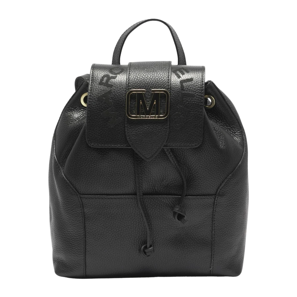 Marc Ellis Zwarte leren rugzak Black Dames