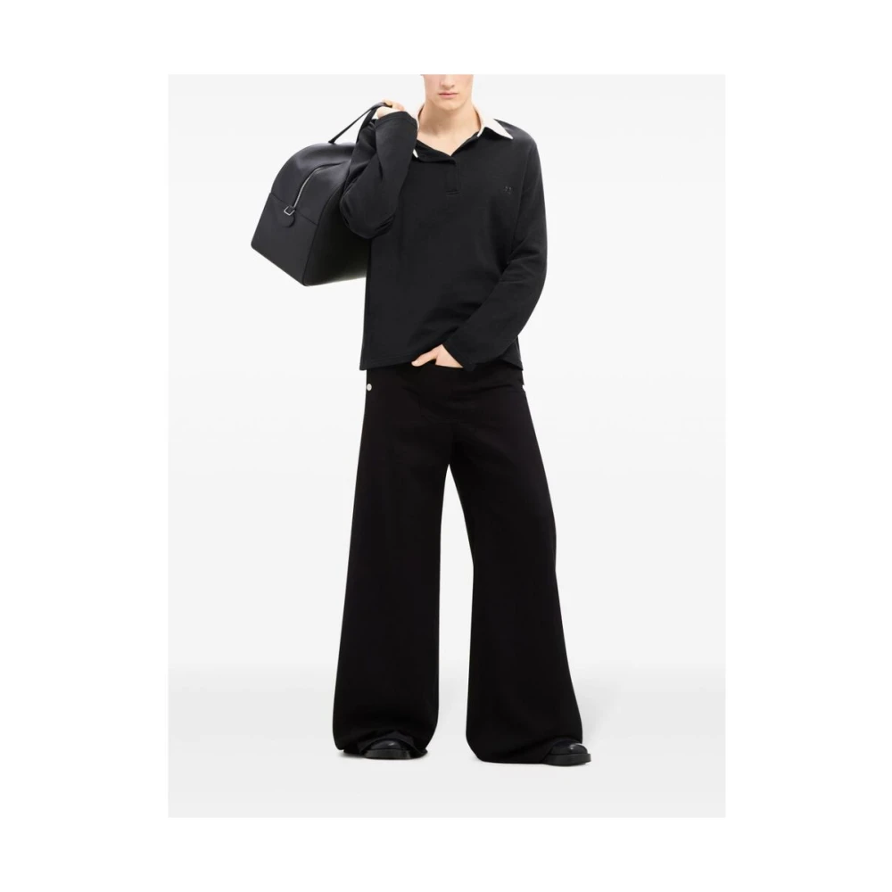 Courrèges Zwarte Wijde Pijp Katoenmix Jeans Black Heren