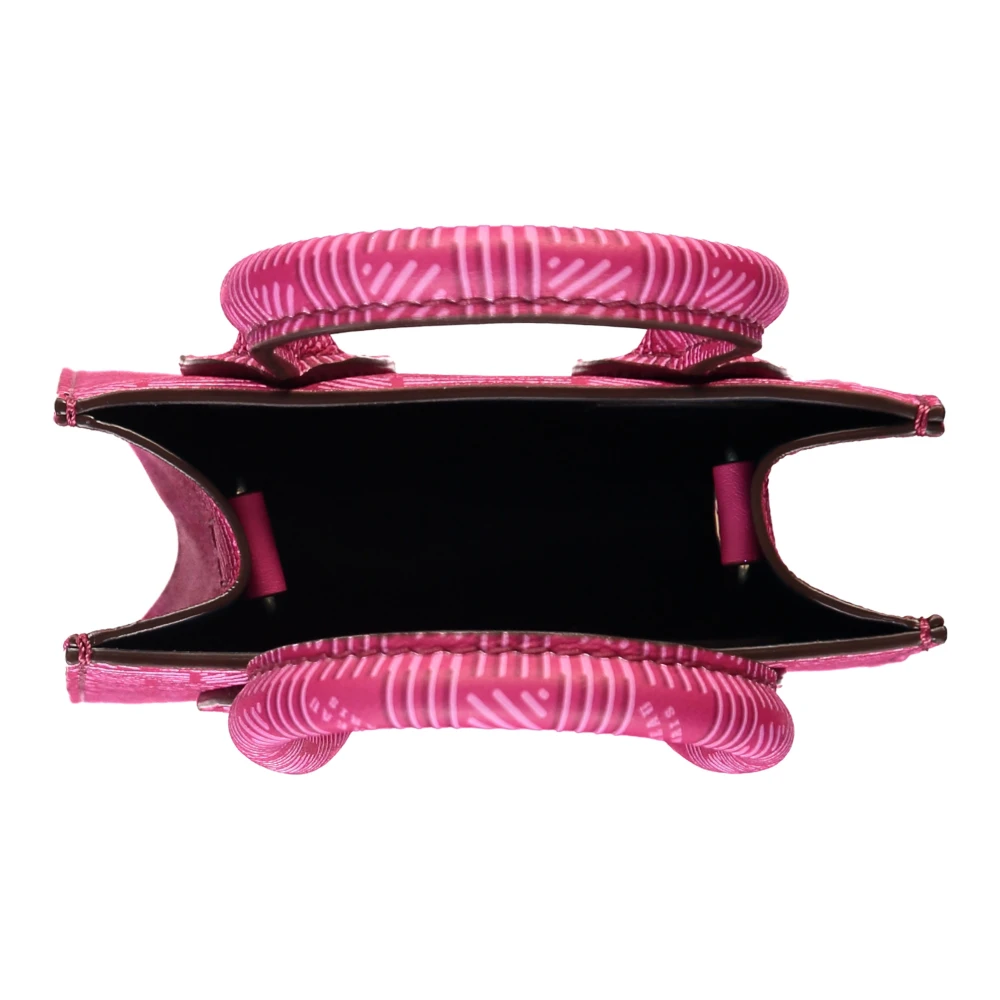 Moreau Paris Korrelig leren schoudertas met handvatten Pink Dames