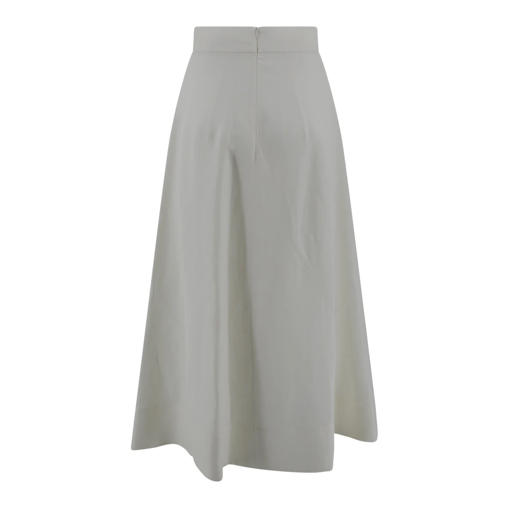 P.a.r.o.s.h. Geplooide Midi Rok Creme Beige Dames