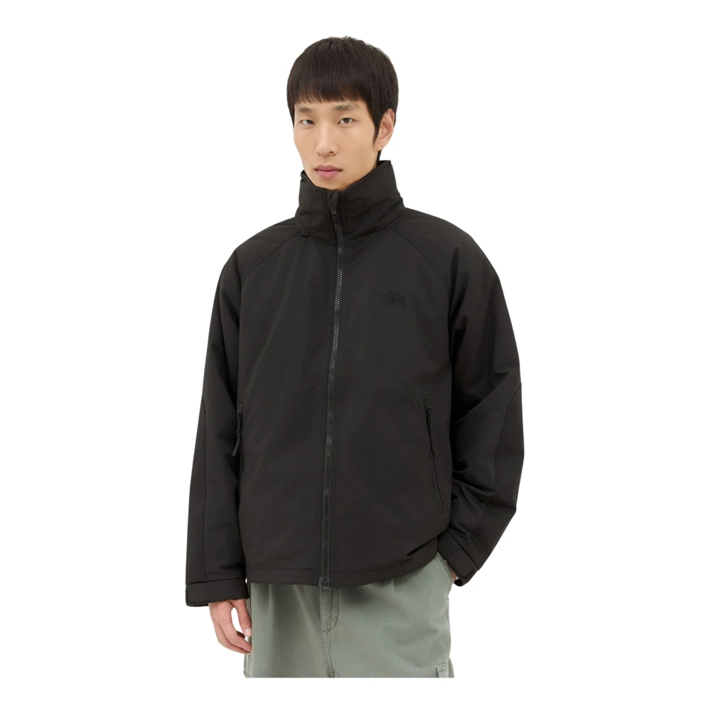Stüssy Geborduurde Military Parka Jas Black Heren