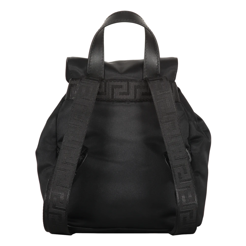 Versace Nylon rugzak met leren details Black Dames