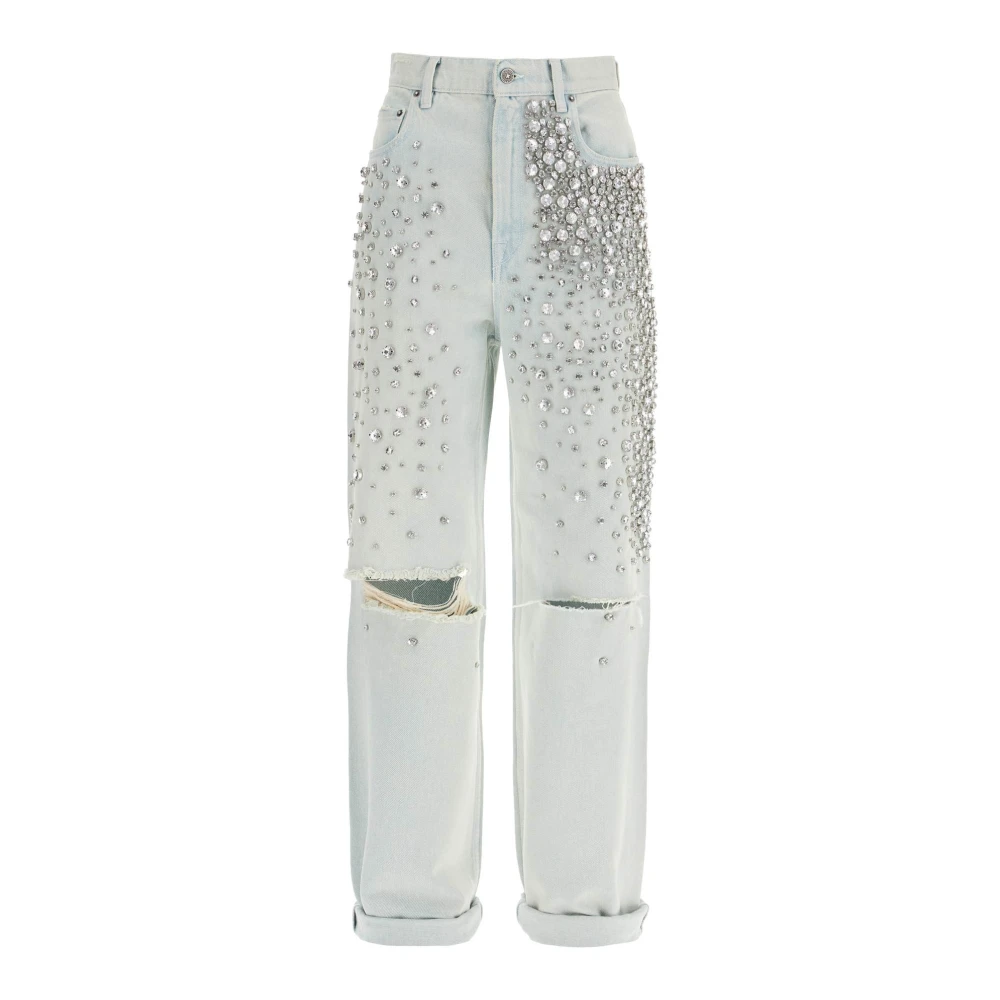 Golden Goose Kristalstenen Hoge Taille Jeans Blue Dames