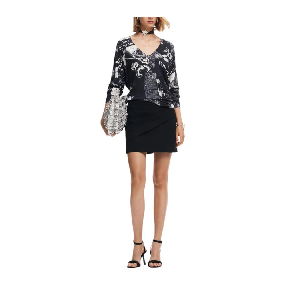 Desigual Gebreide Tops & T-shirt Collectie Black Dames