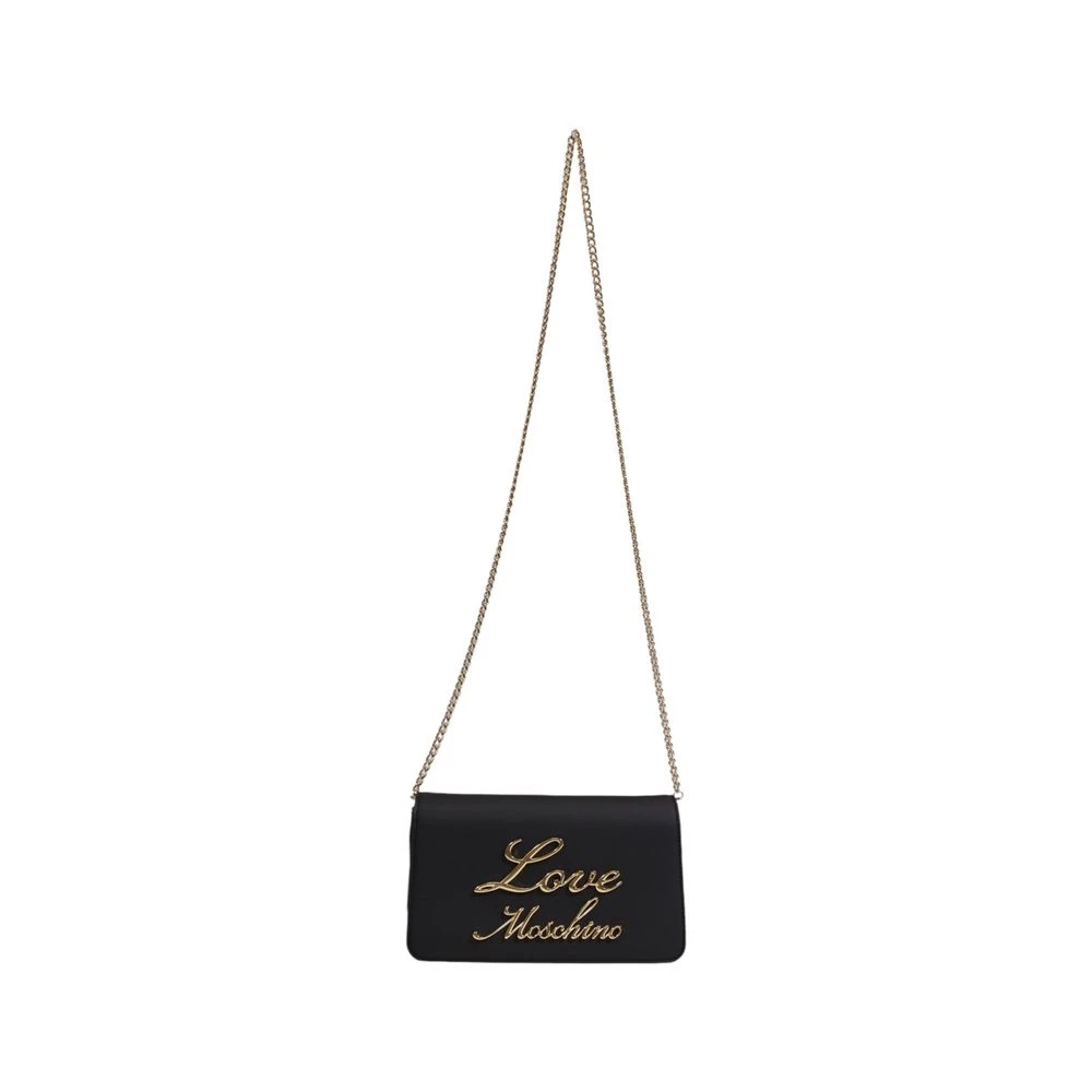 Love Moschino Zwarte Polyethyleen Handtas Herfst Winter Collectie Black Dames