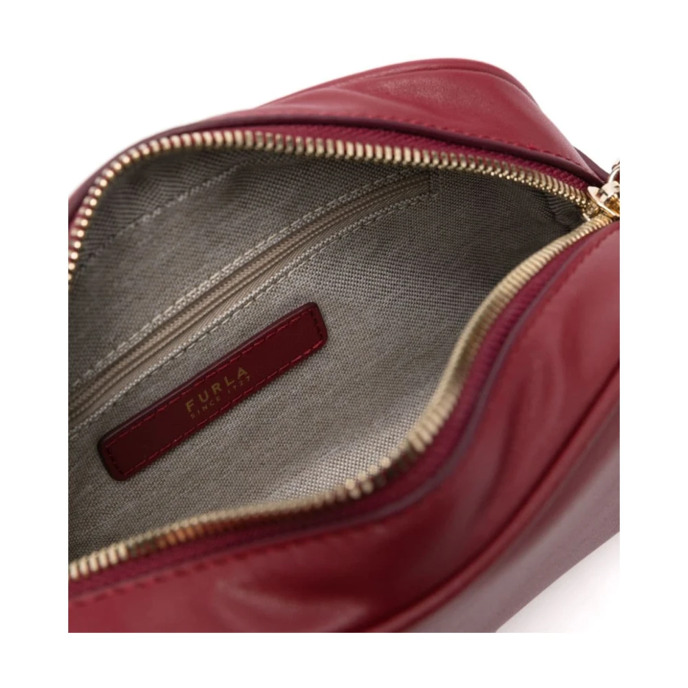 Furla Rode leren trapeze schoudertas Red Dames