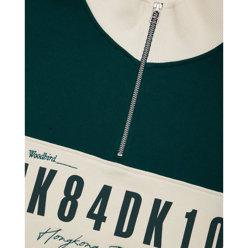 Woodbird Casual Sweatshirt Half Zip Stijl Beige Heren