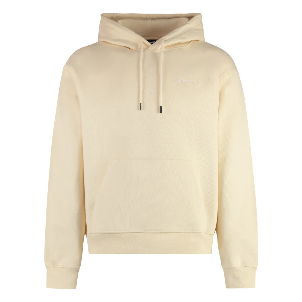 Jacquemus Geborduurd Logo Hoodie Beige Sweater Beige Unisex