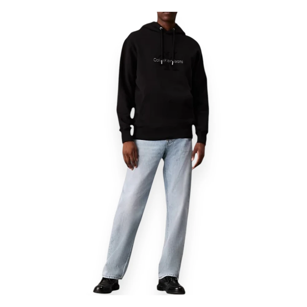 Calvin Klein Chenille Monologo Hoodie Black Heren