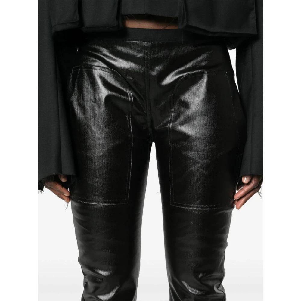 Rick Owens Zwarte broek met elastische tailleband Black Dames