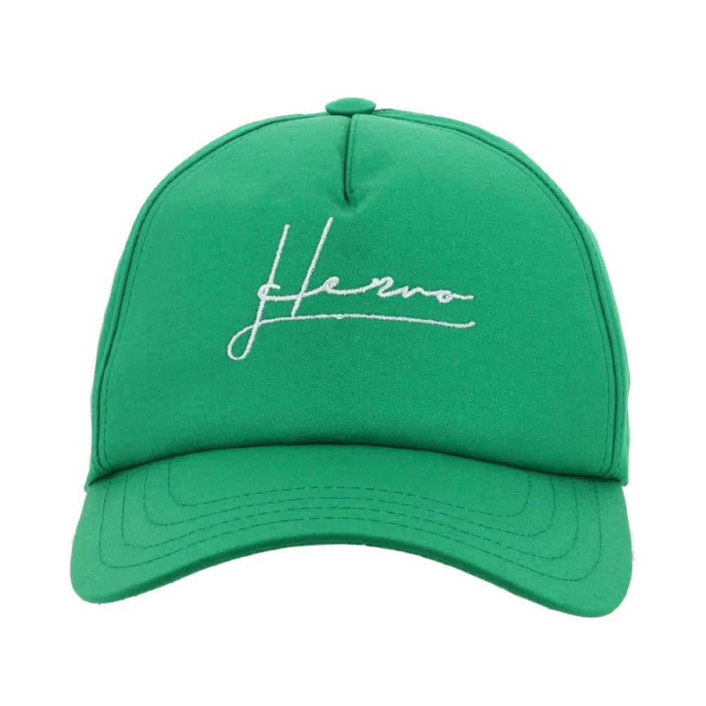 Herno Vrouw Groente Accessoires Dames, Groen, One Size, Katoen, Cotton Logo Cap