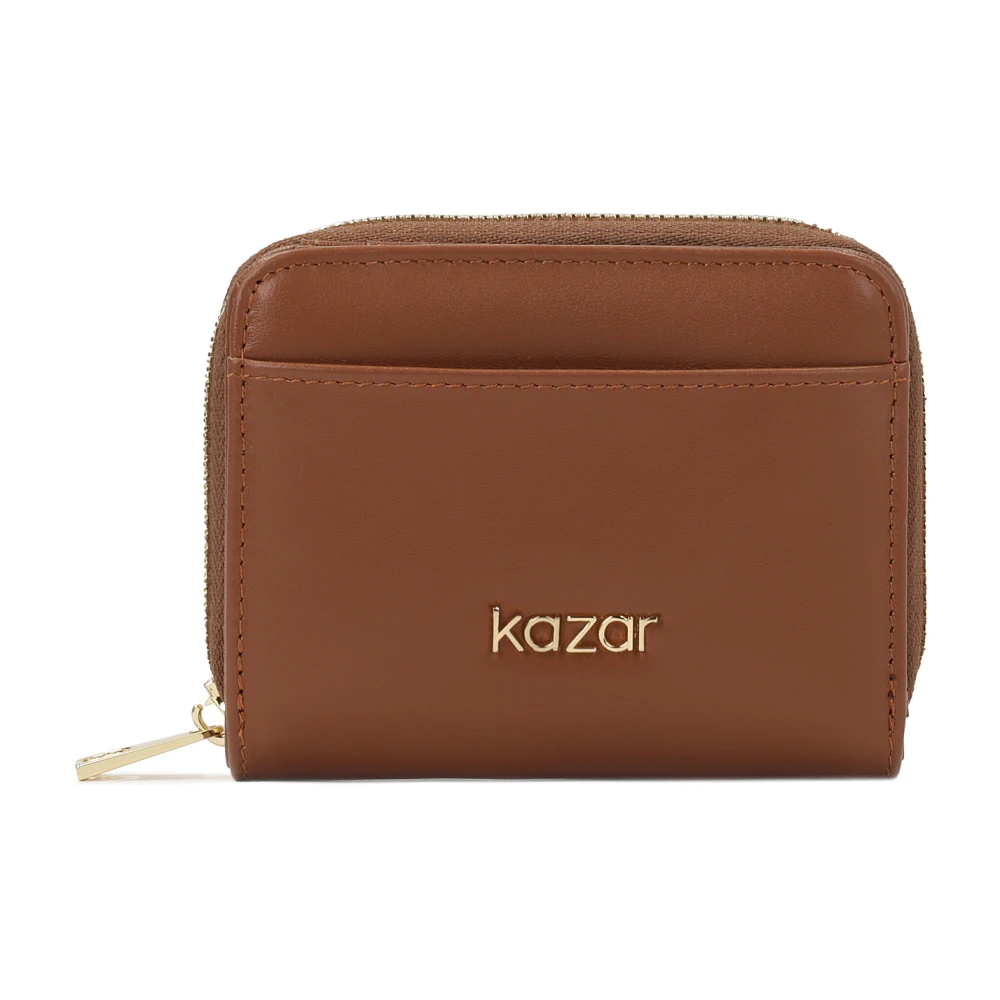 Kazar Kleine bruine portemonnee met drukknoopsluiting Brown Dames