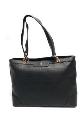 black-embossed-eco-leather-shoulder-shopping-bag