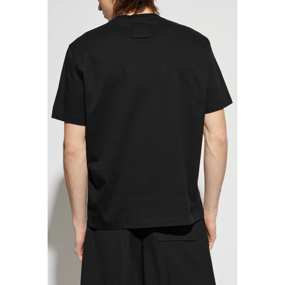 Lanvin T-shirt met geborduurd logo Black Heren