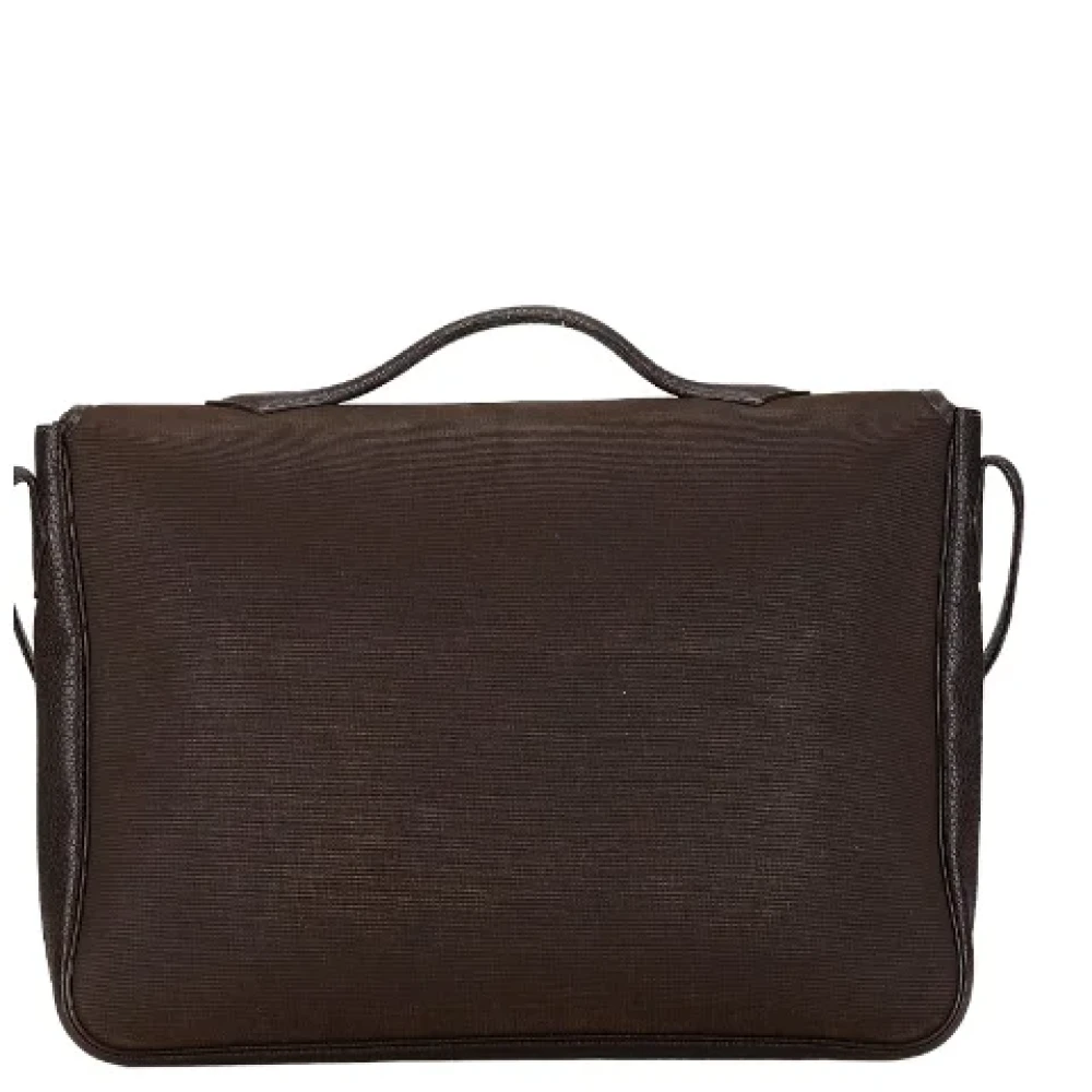 Hermès Vintage Pre-owned Canvas shoulder-bags Brown Dames