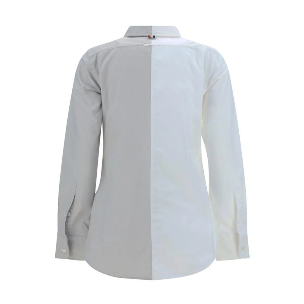 Thom Browne Katoenen Overhemd met Klassieke Kraag en Monogram Patch White Dames