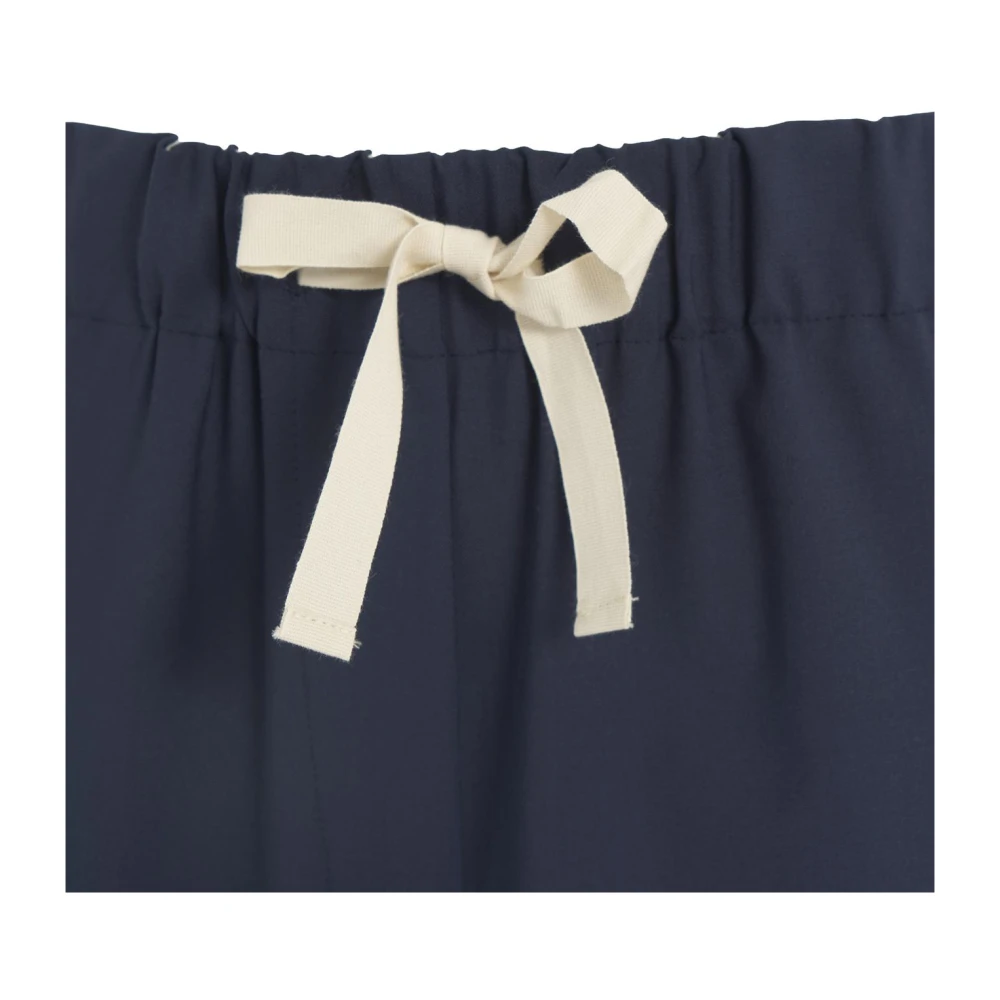 Semicouture Blauwe Wollen Blend Trekkoord Broek Blue Dames