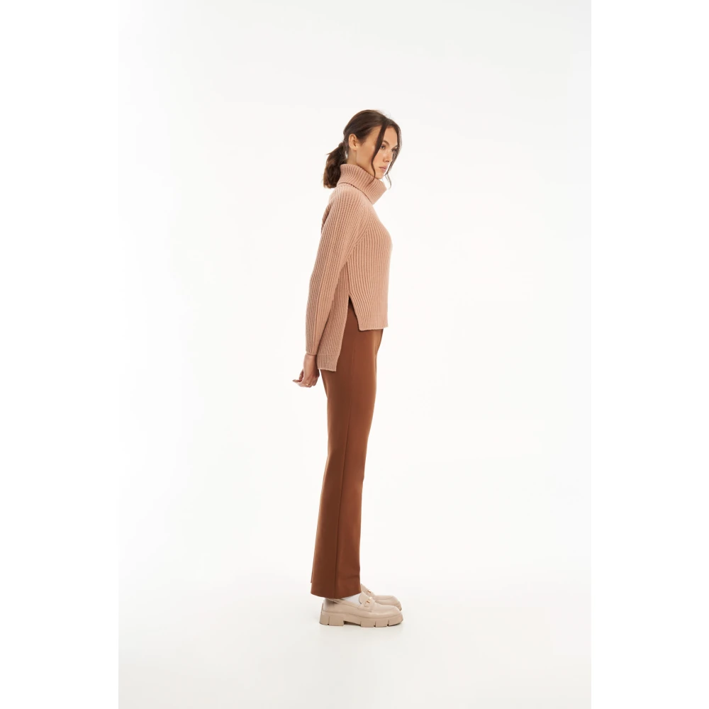 Vicario Cinque Oversized Wollen Gebreide Coltrui Beige Dames