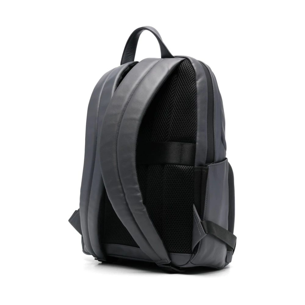 Piquadro Stijlvolle leren tas met metalen afwerking Gray Unisex