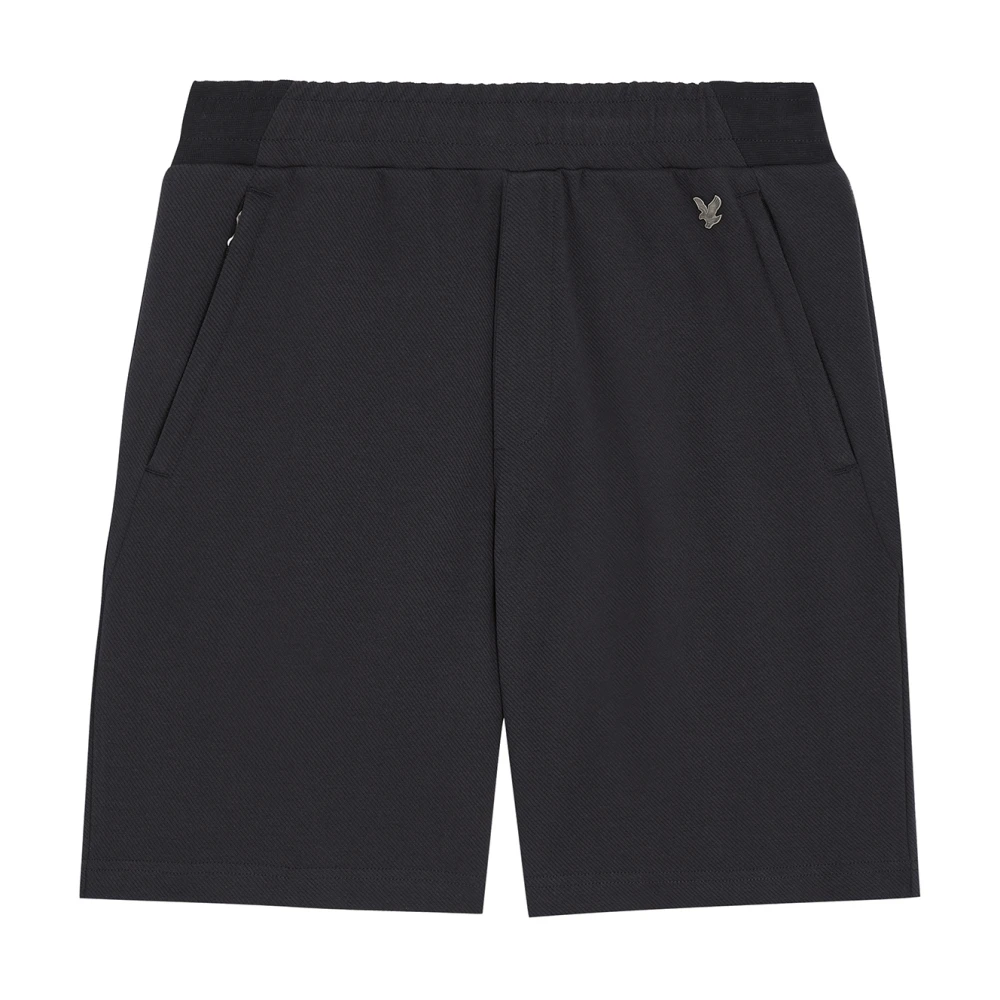 Lyle & Scott Mid Bottoms Diagonal Interlock Shorts Black Heren