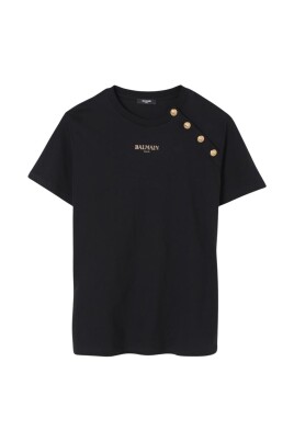 enfants-noir-logo-t-shirt-manches-courtes