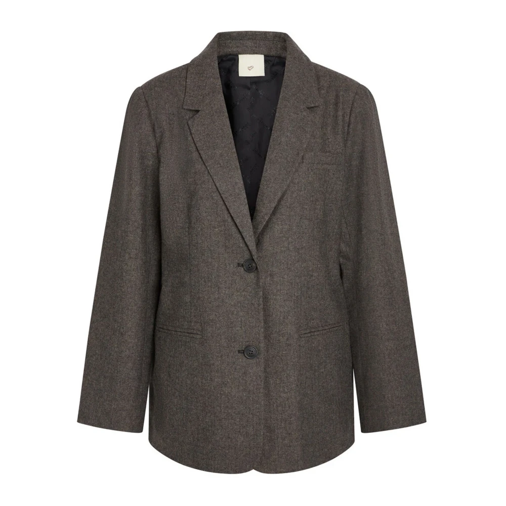 Heartmade Moderne Dusty Brown Blazer Jas Brown Dames