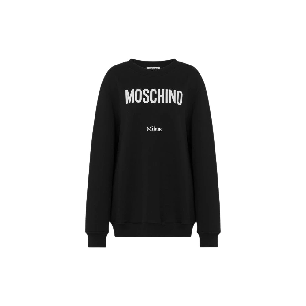Moschino Unisex Black Printed Cotton Sweatshirt
