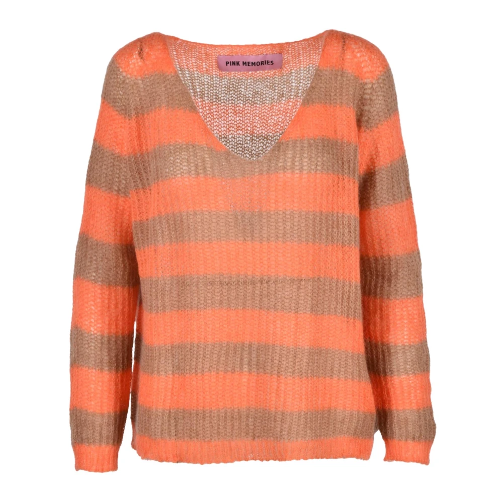 Pink Memories Zachte Gebreide Trui Orange Dames