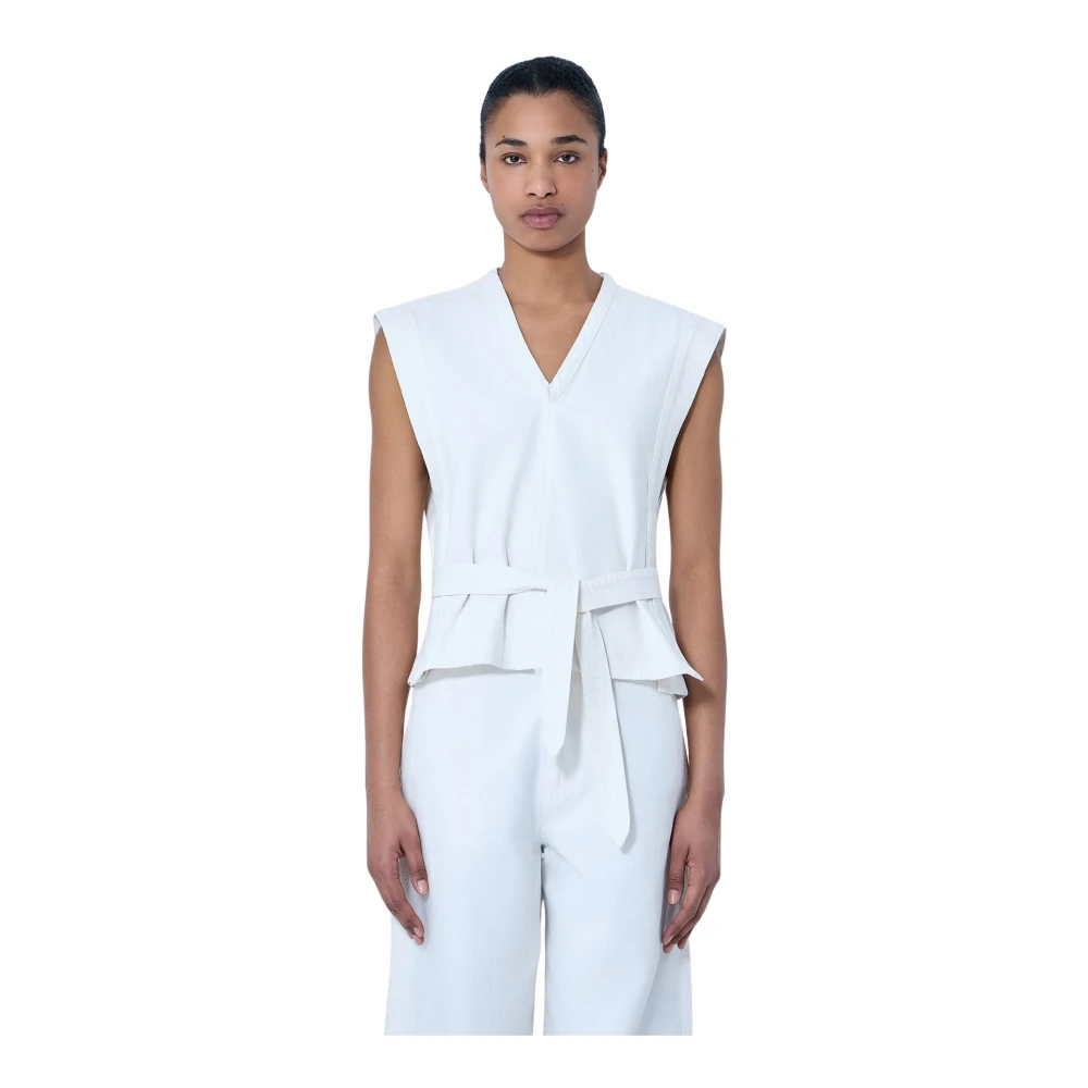 Lemaire Donna Bianco Camicette M, New,