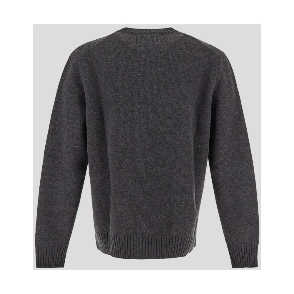 Seven Gauge Wollen Crewneck Sweater Gray Heren