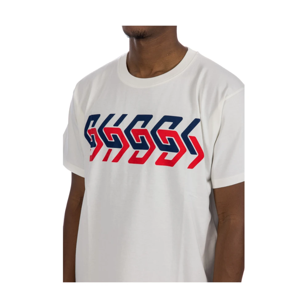 Gucci Bedrukt Logo Oversized Wit T-Shirt White Heren