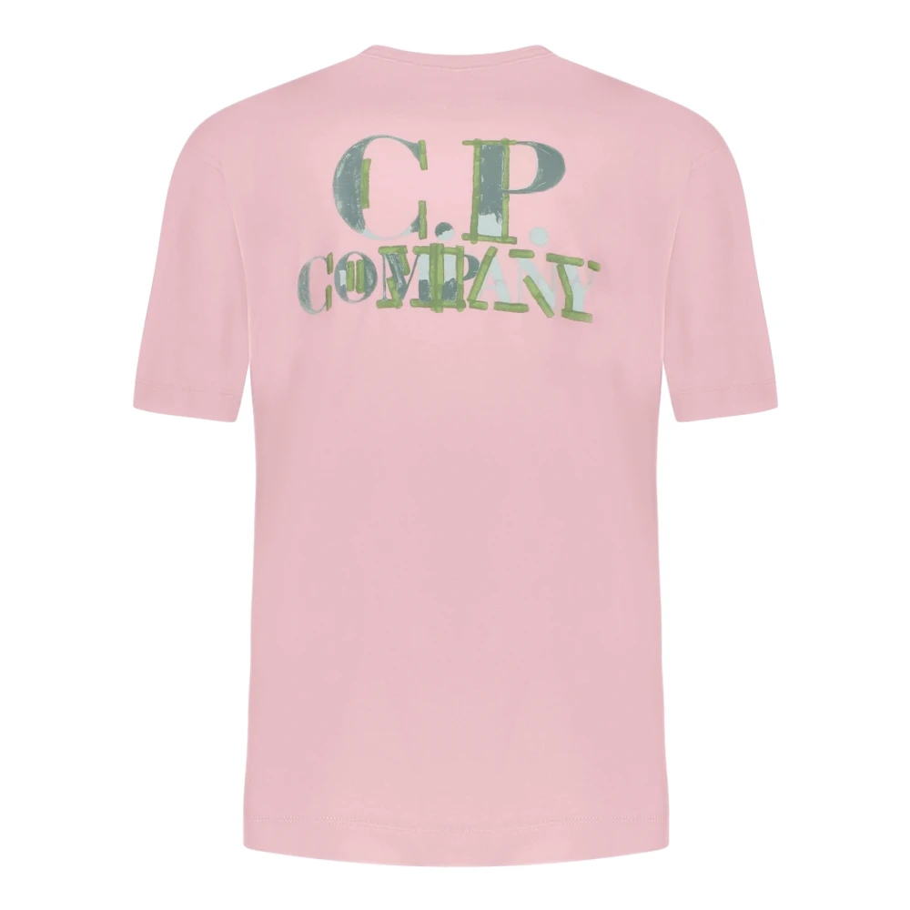 C.P. Company Roze Ronde Hals Korte Mouw Top Pink Heren