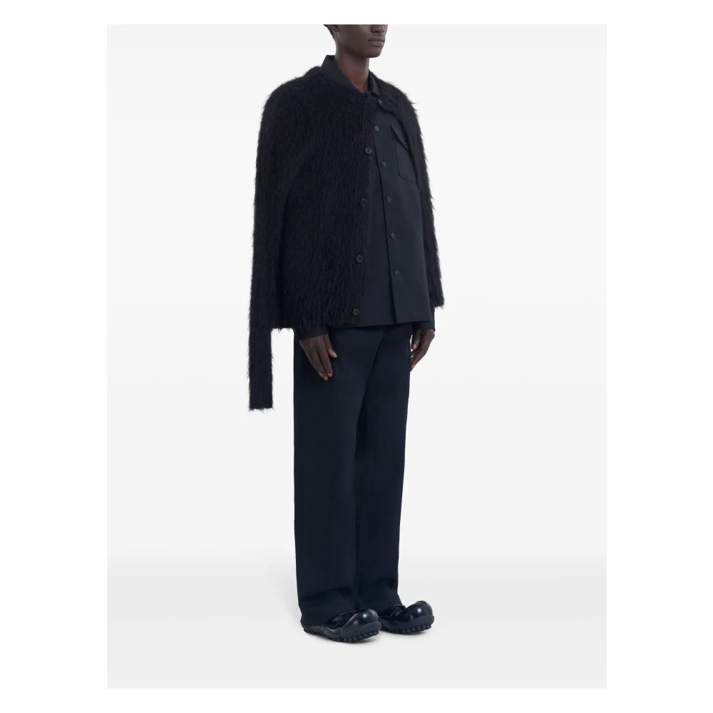 Marni Navy Blauwe Twill Overhemd Black Heren
