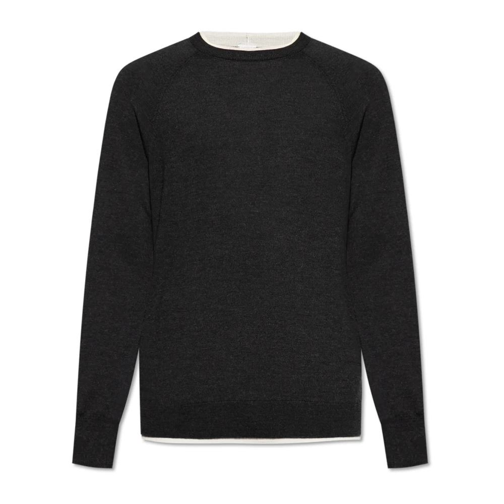 Eleventy Men's Gray Round-Neck Knitwear, L, Wool Jumper