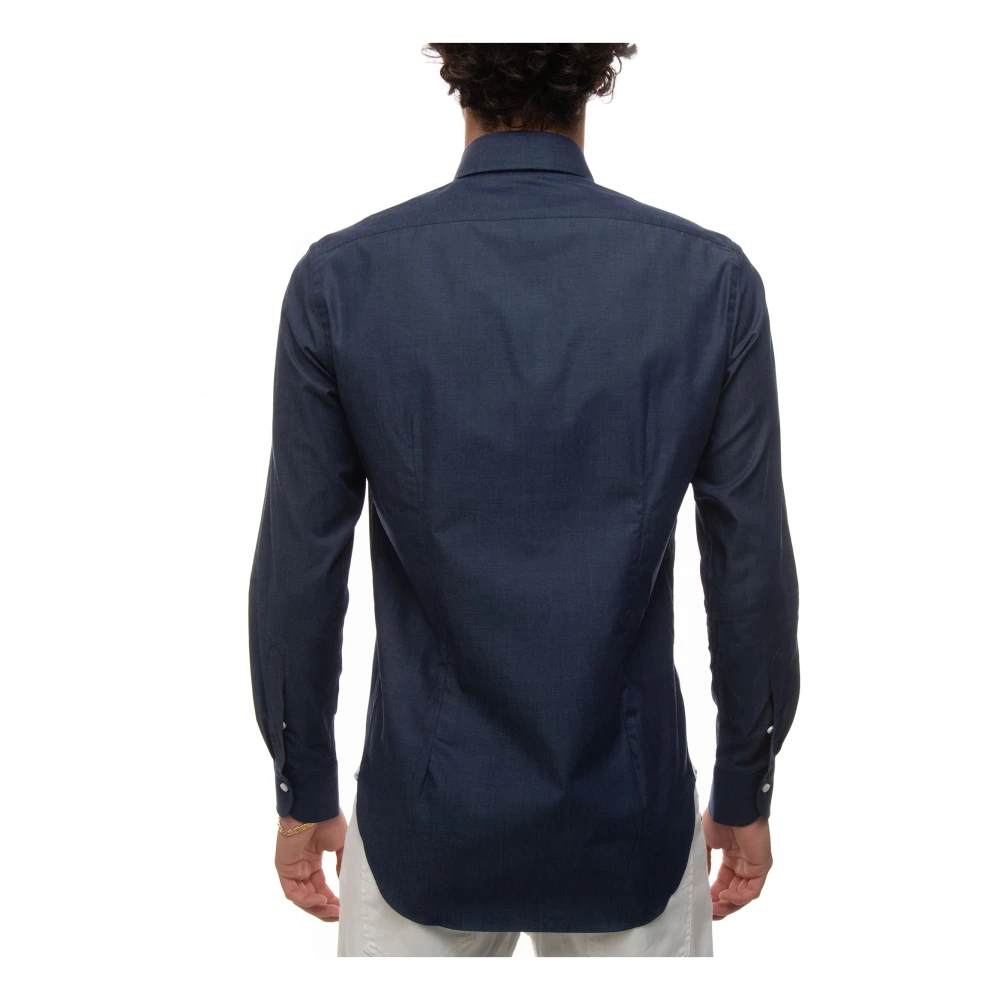 Càrrel Chambray Button-Down Casual Overhemd Blue Heren
