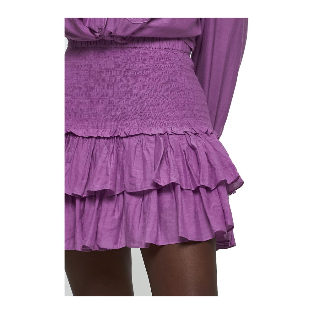 Isabel Marant Étoile Hoge Taille Fuchsia Katoenen Rok Purple Dames