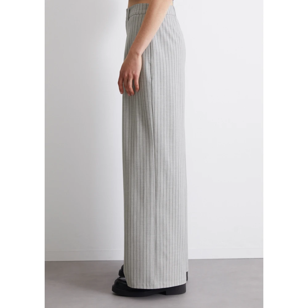 Marc O'Polo Pinstripe broek wijd Gray Dames