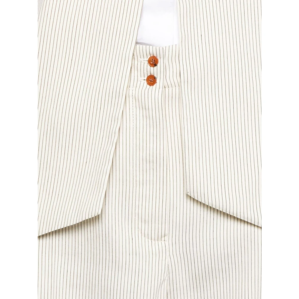 Alysi Witte Broek met Elastische Tailleband White Dames
